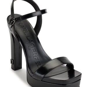 Karl Lagerfeld Paris Jaina Sandal, Size 10, Black, NEW!